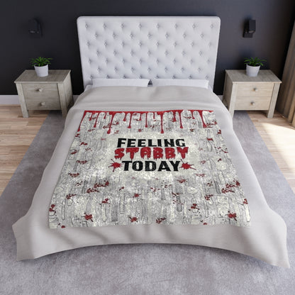 Crushed Velvet Blanket — 'Feeling Stabby Today' Horror Drip Throw