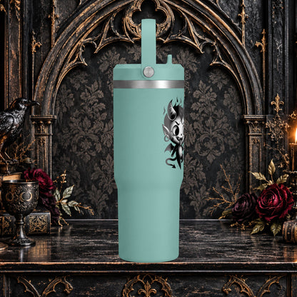 Gothic Cute Devil Couple Insulated Travel Mug