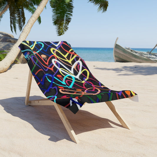 Beach Towel - Bright Hearts