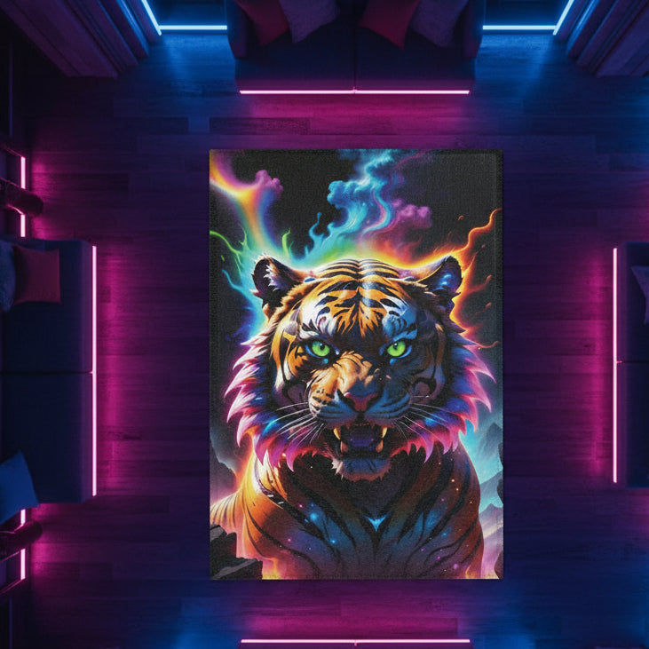 Growling Rainbow Tiger - Area Rug - House of O & A