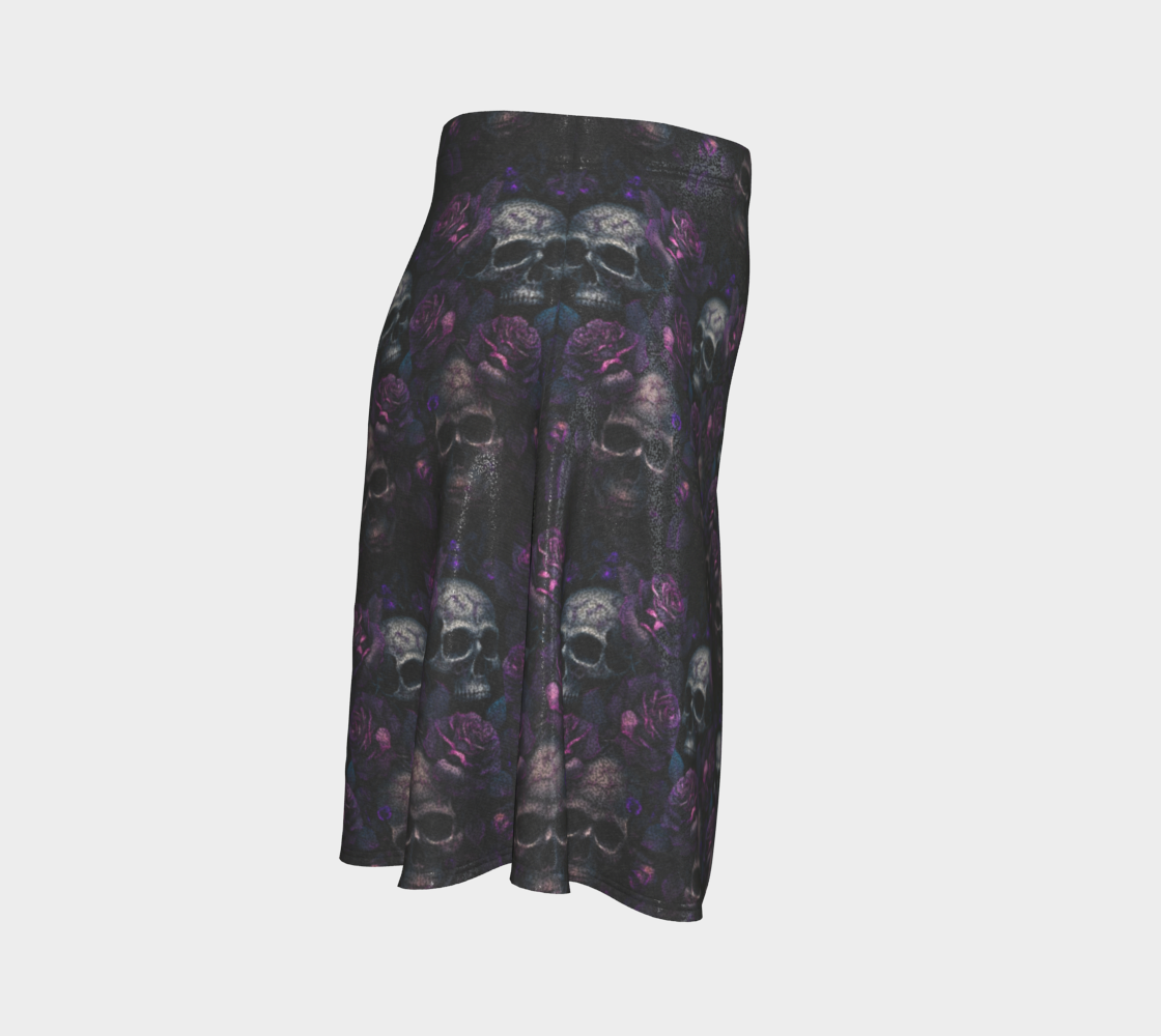Purple Skull Flare Skirt