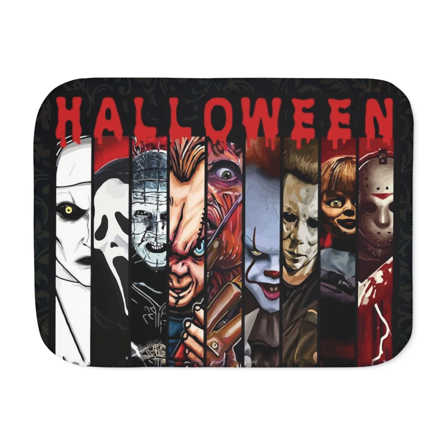 Classic Movie Slasher Collage - Sherpa Throw Blanket