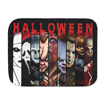 Classic Movie Slasher Collage - Sherpa Throw Blanket