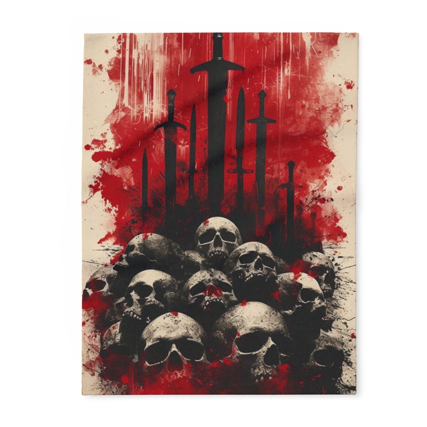 Arctic Fleece Blanket — Gothic Skull & Sword Graphic Throw