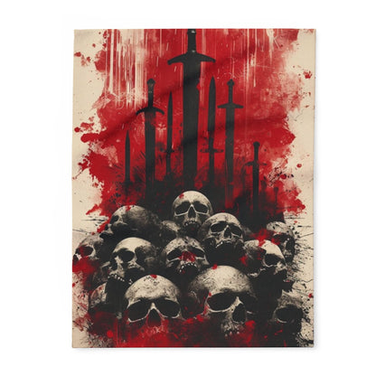 Arctic Fleece Blanket — Gothic Skull & Sword Graphic Throw