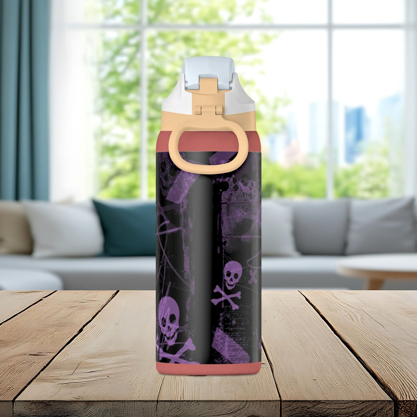 Purple Skull Chaos 32oz Insulated Water Bottle
