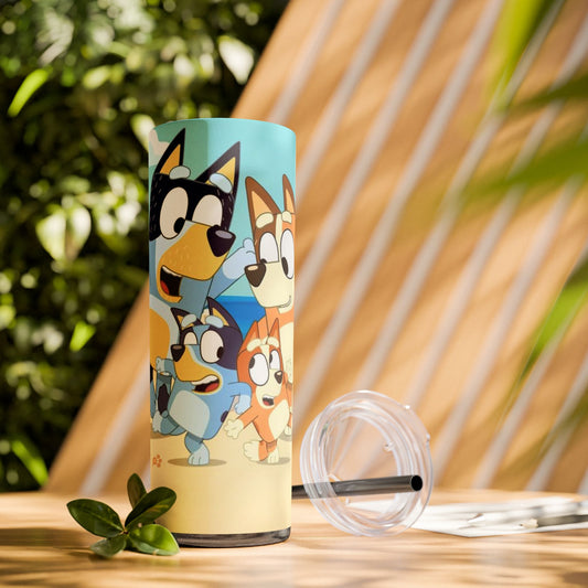 Bluey Beach Day Skinny Tumbler – 20 oz