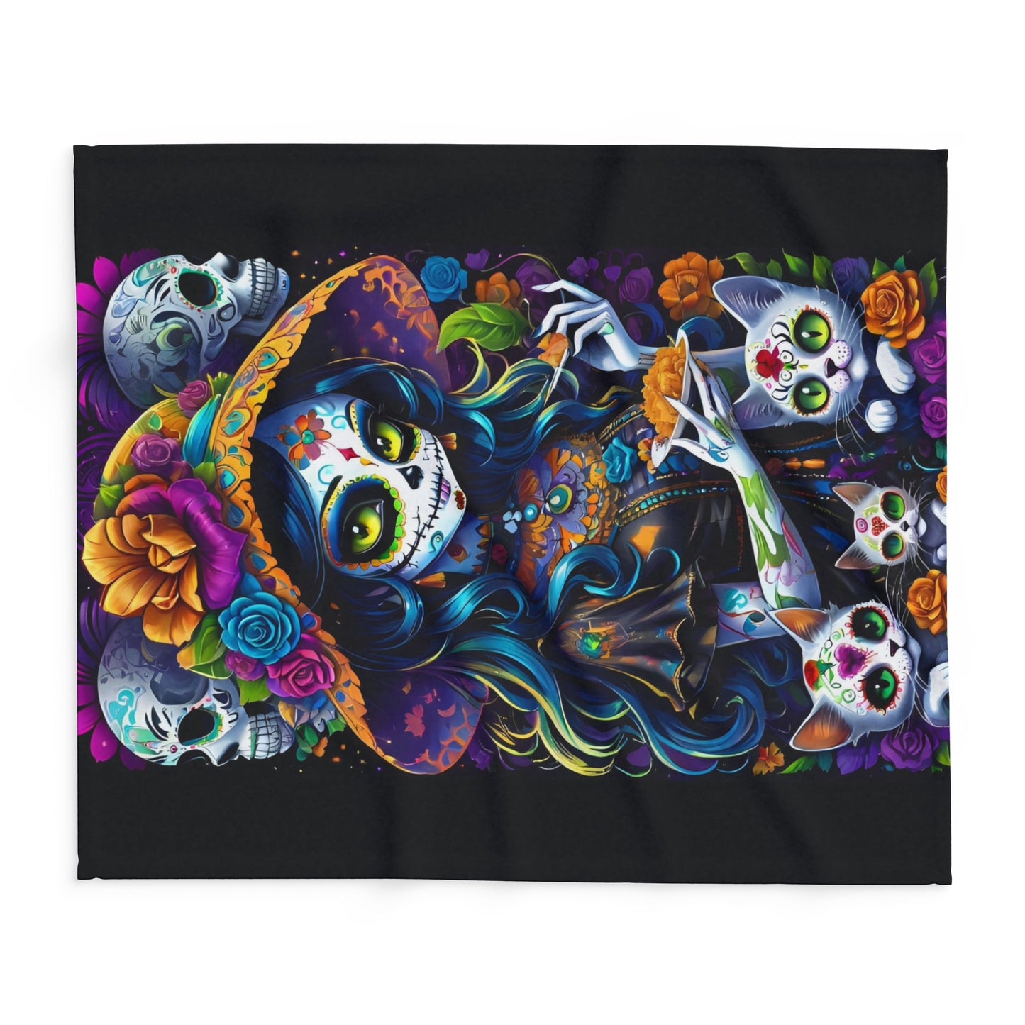 Day of the Dead Sugar Skull Girl Arctic Blanket - House of O & A