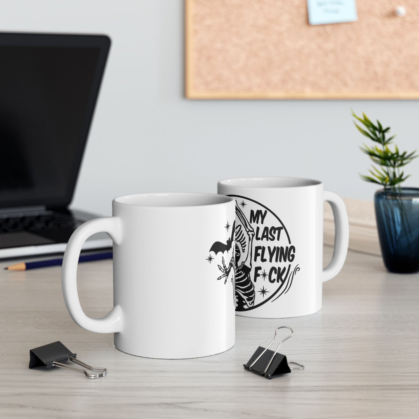 Skeleton 'There It Goes' Funny Gothic Ceramic Mug (11oz & 15oz)