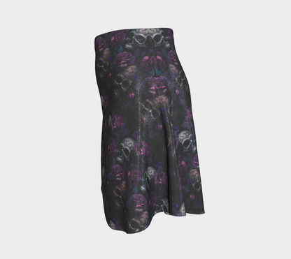 Purple Skull Flare Skirt