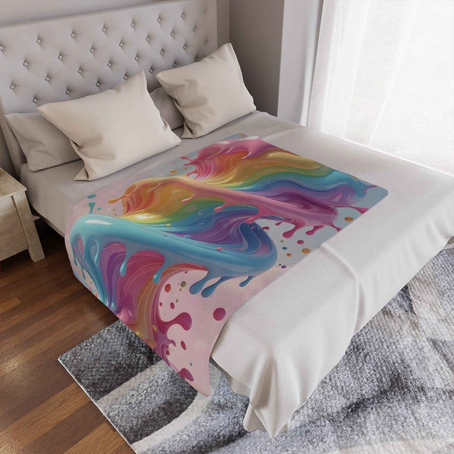Rainbow Drip Mink Blanket