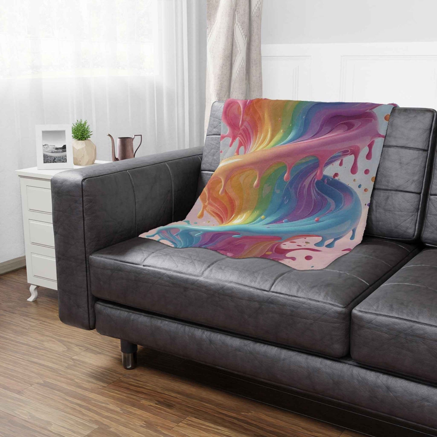 Rainbow Drip Mink Blanket