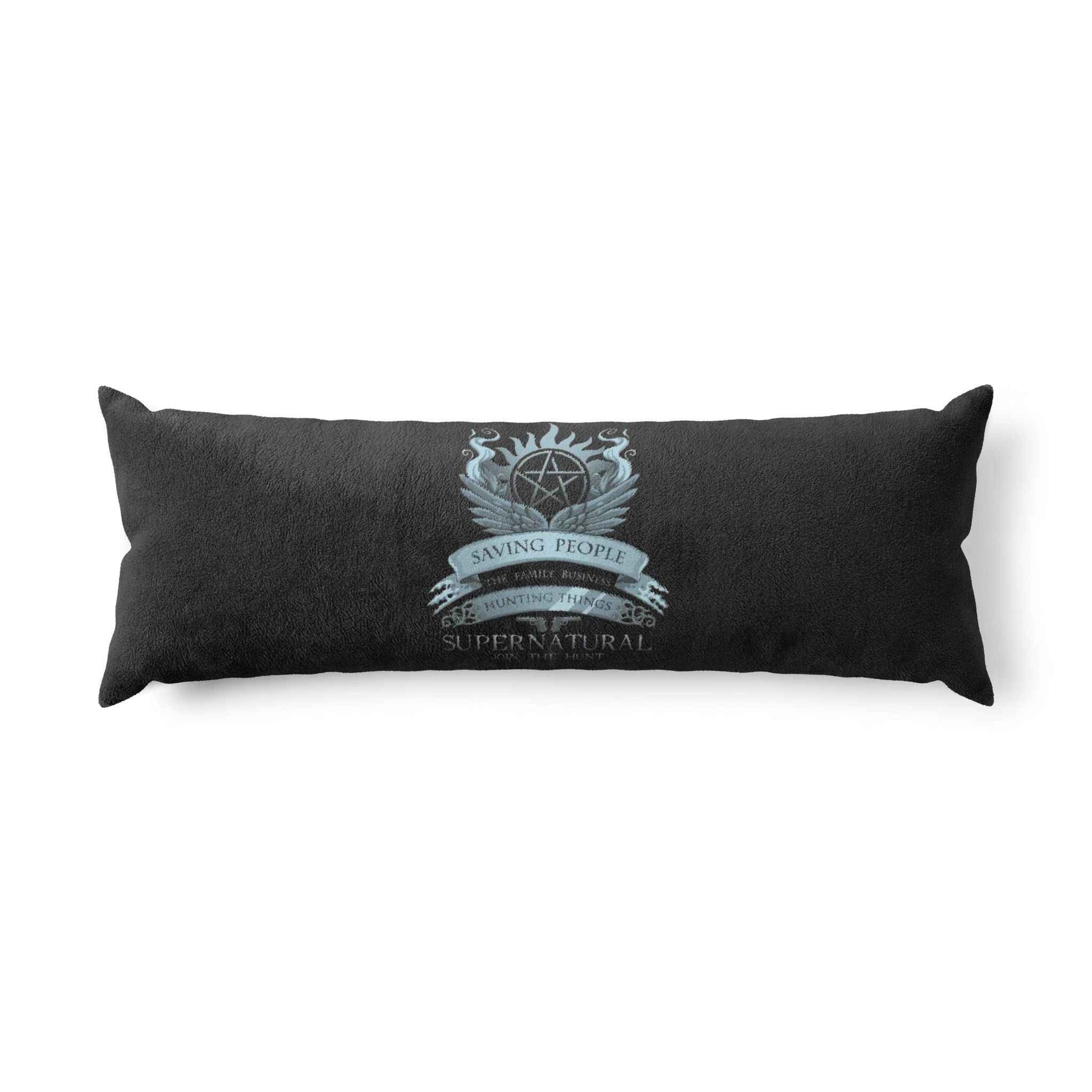 Supernatural Emblem Body Pillow — 'Saving People, Hunting Things' Long Bolster