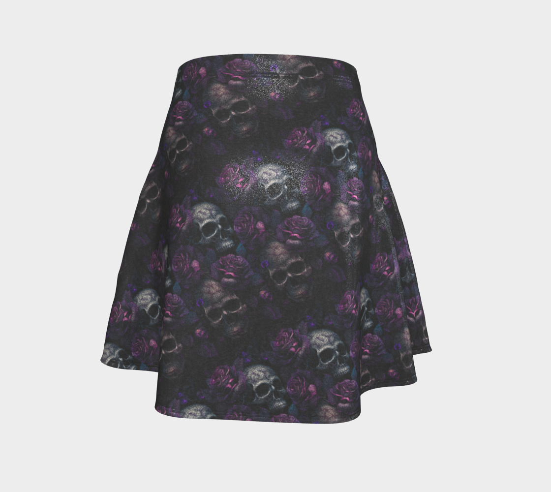Purple Skull Flare Skirt
