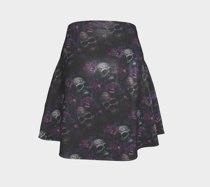 Purple Skull Flare Skirt