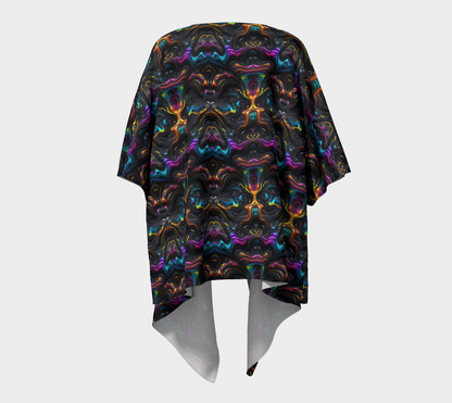 Oil Slick Draped Kimono